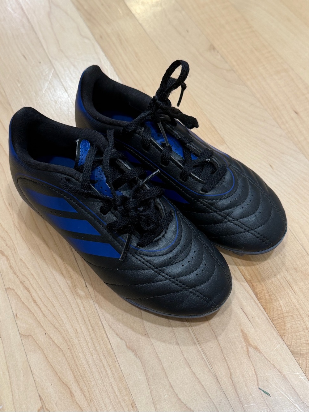adidas Kids Black and Blue Athletic Cleats